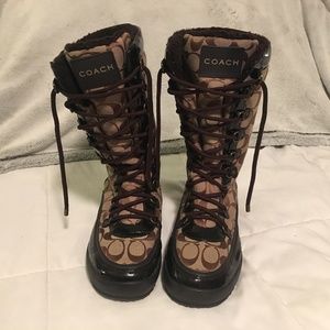 Coach Peggey Lace Up Winter Boots - With Box